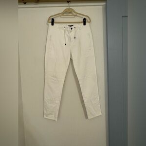 Men's Ari Soho White Casual Cotton Tapered Pants- Size 34